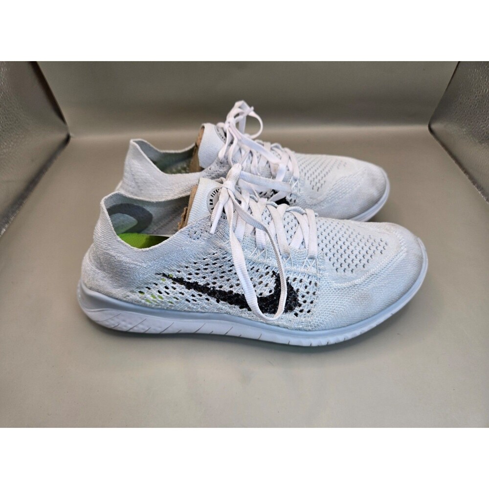 Nike Free RN Flyknit 2018 Shoes Women's 7.5 White Pure Platinum Running Sneakers